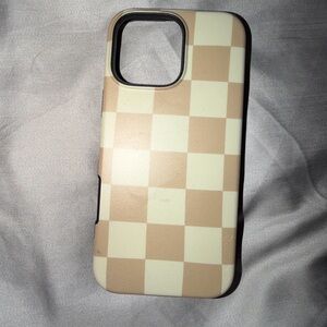 Checkered Tan and Cream Phone Case